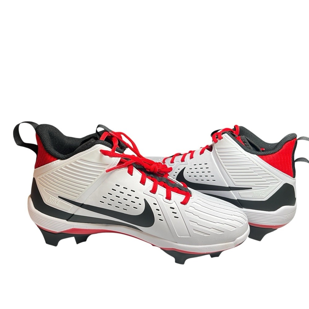 Nike Alpha Menace Strong Mens Football Cleats White Red Size 11, II5139-102